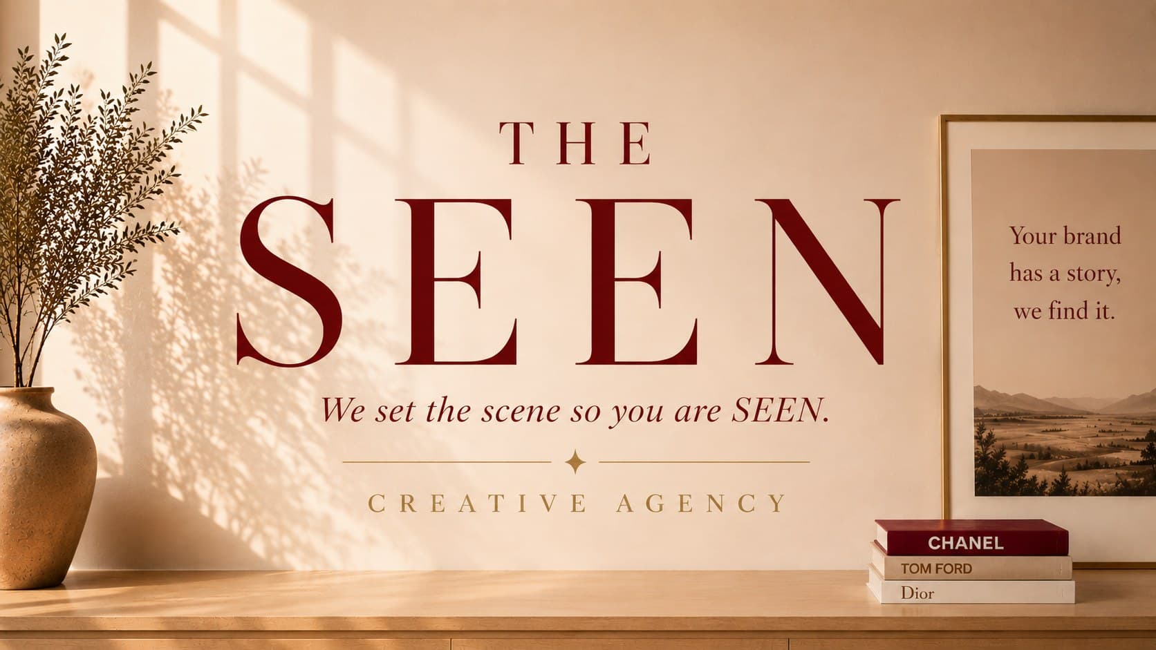 The Seen, painted on a plaster wall